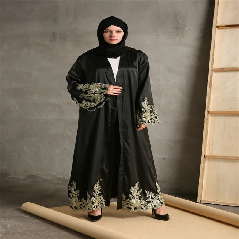 Женское платье мессенджер с вышивкой спереди платья абайя Рамадана