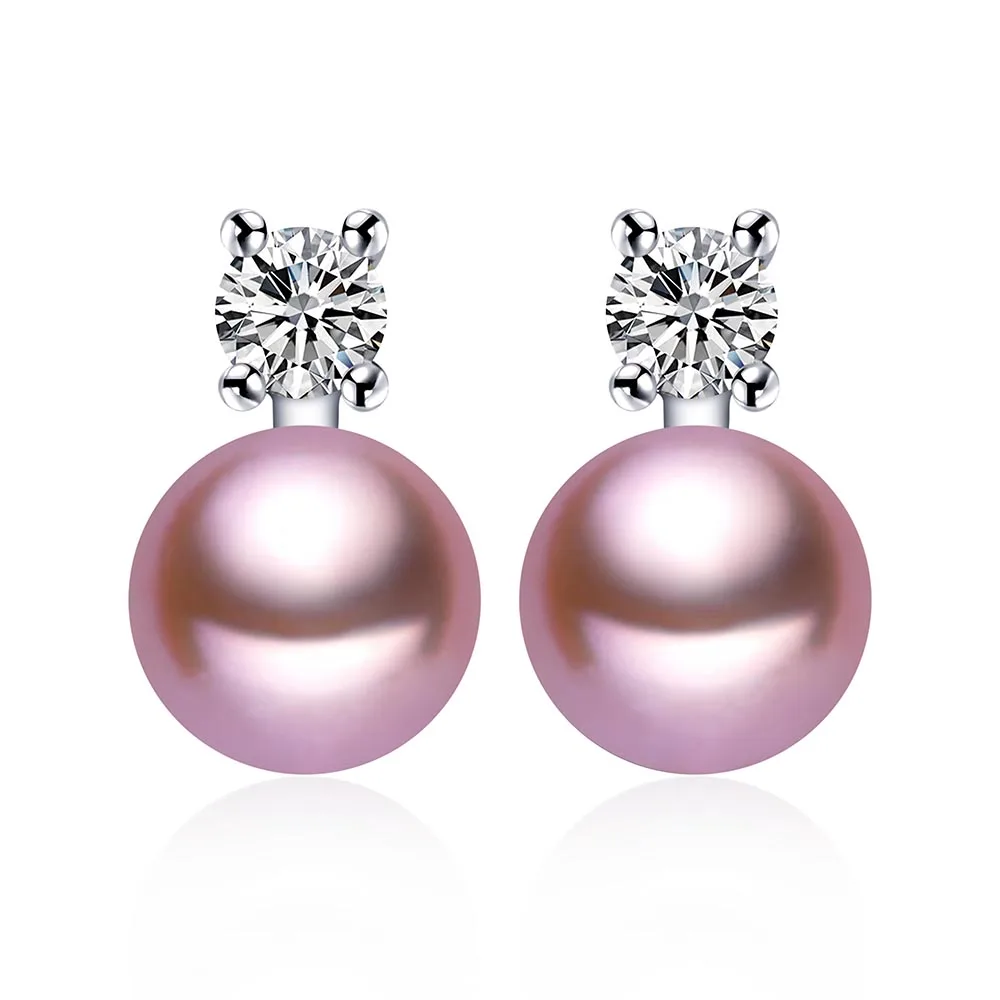 Серьги гвоздики с жемчугом VEAMOR ювелирные изделия из стерлингового серебра 925