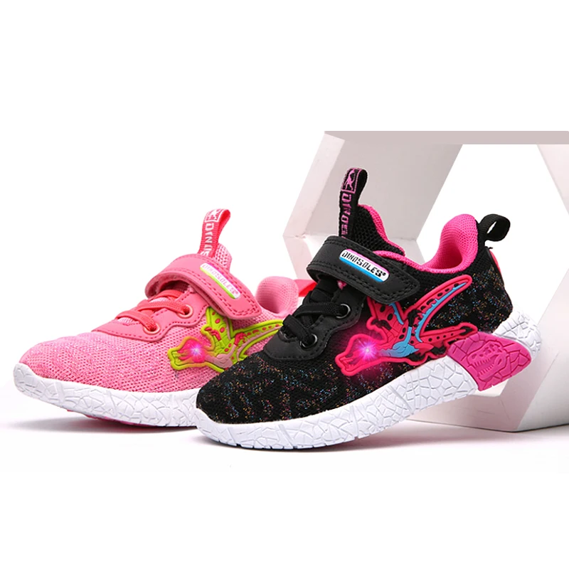 

Dinoskulls Baby Girl Child Shoes Light Up Mesh Kids Sneakers LED 3D Dinosaur Sport Tennis Children Trainers 2019 Girls Shoes