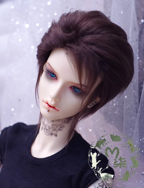 Новинка 1/3 22 23 см 20 21 1/4 18 ~ 19 1/6 16 17 BJD парик Темный чело короткий мальчик меховой для