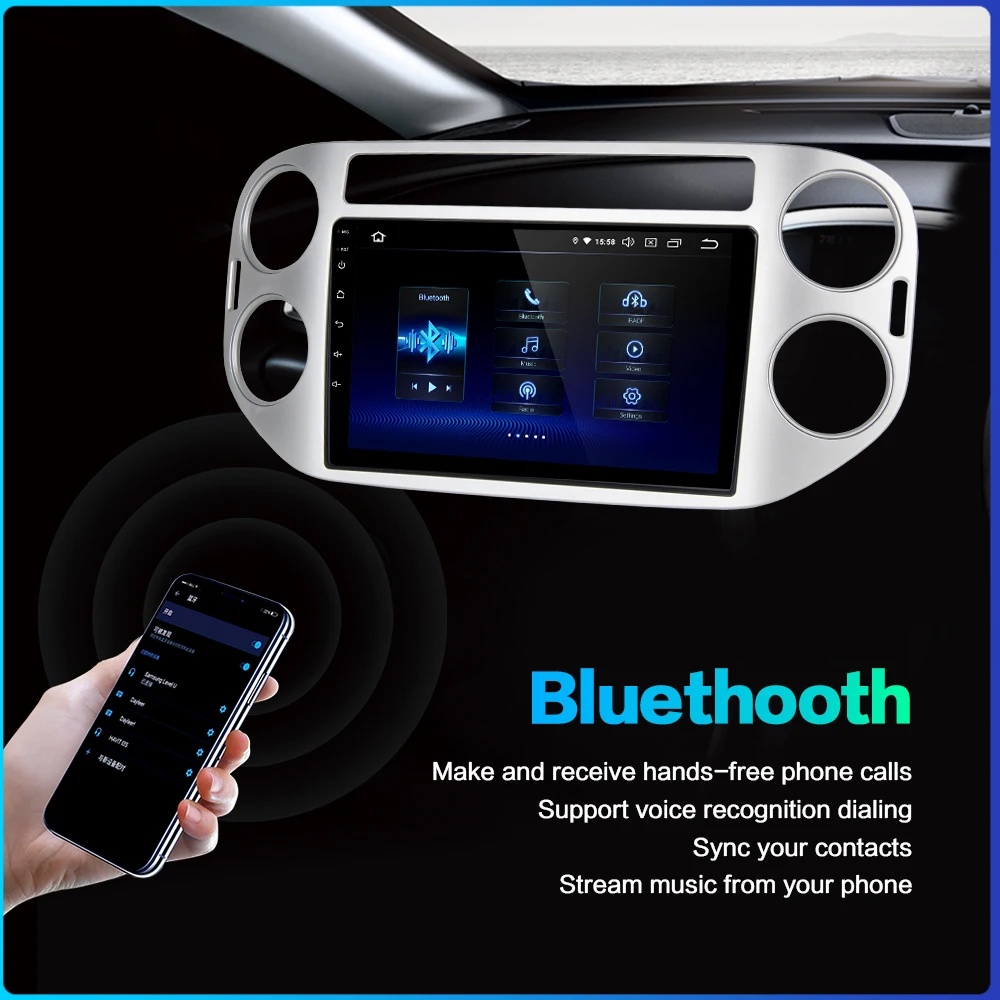 Dasaita " ips 1 din радио автомобильный Android 9,0 для Volkswagen VW Tiguan 2010 2011 2012 2013 gps навигация 64 Гб ПЗУ DSP