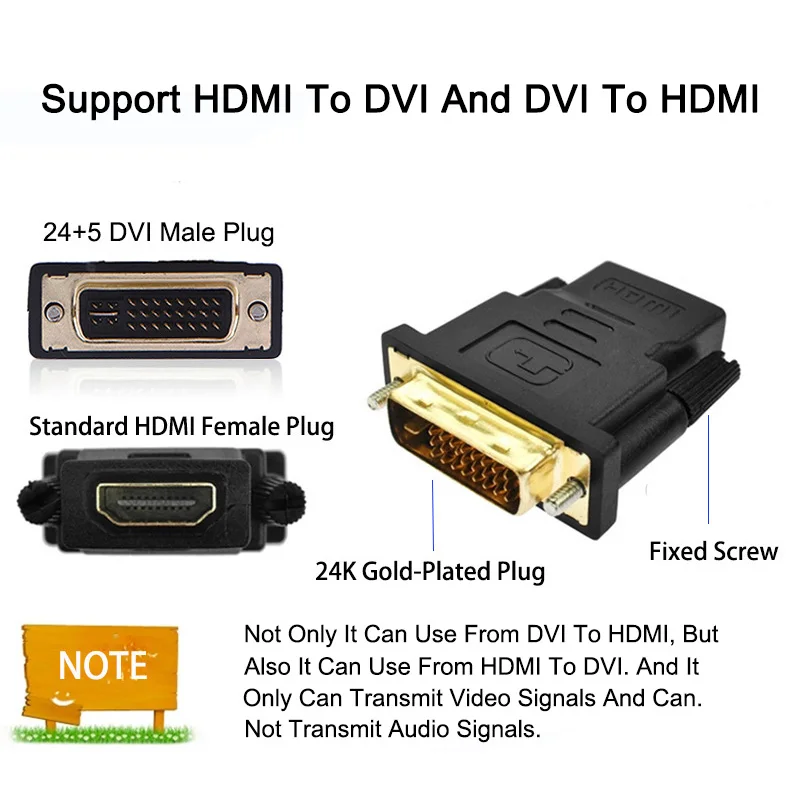 1 шт. DVI 24+ 5 Мужской к HDMI Женский конвертер HDMI к DVI адаптер Поддержка 1080P для HDTV lcd дропшиппинг