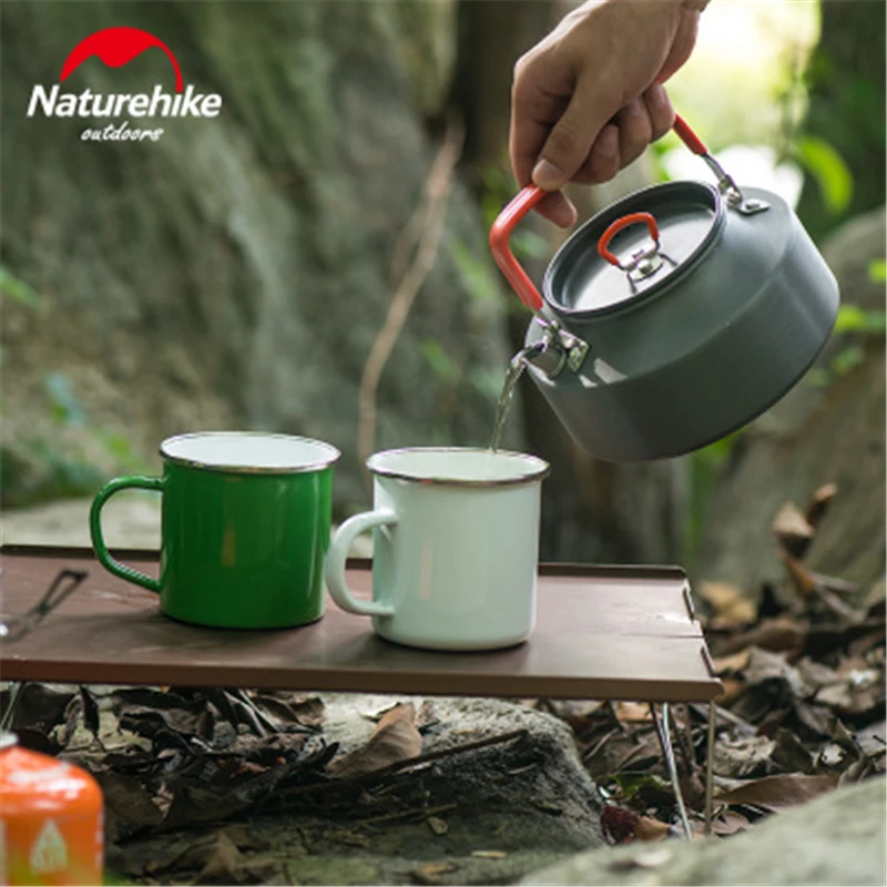 Naturehike 1.1L чайник алюминиевый горшок для воды с сумкой переноски компактный и