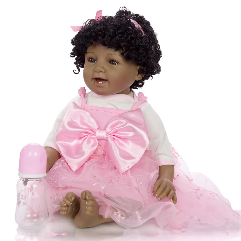 NPK boneca reborn baby doll black simulation vinyl silicone toys gift for children African girl bebes | Игрушки и хобби
