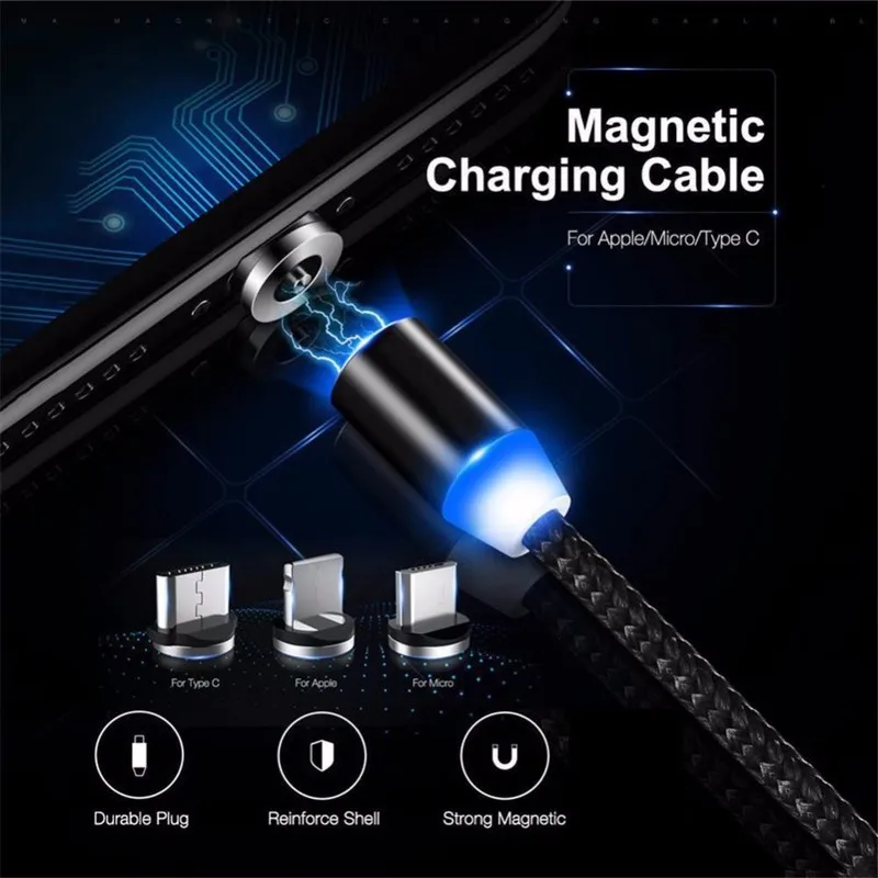 Лидер продаж 1 м Магнитный usb кабель для быстрой зарядки USB Type C магнитное зарядное