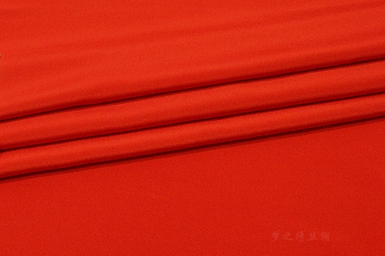 Высококачественная однотонная Тяжелая шелковая ткань крепдешина 32 мм