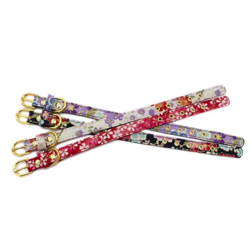 Cat Collars Floral Fabric and Microfiber Neck Belt Decorative Collar for Cats Small Dogs Pet Products coleira para gato | Дом и сад