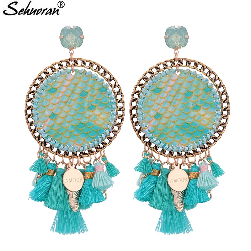 Sehuoran серьги с кисточками Женская мода 2018 Brinco Boho Oorbellen Voor Vrouwen богемные модные