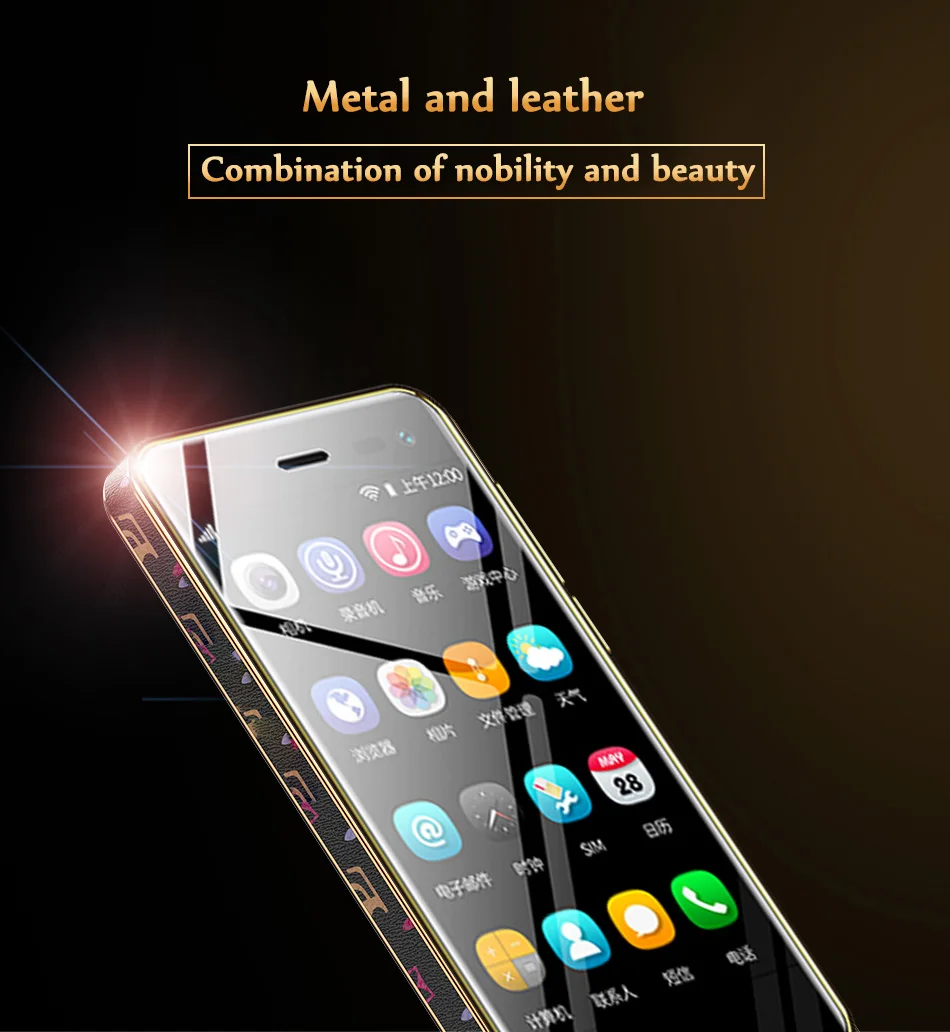 Ulcool U2 Android 8,1 мини портативный сотовый телефон 4G Lte 3,1" четырехъядерный двойной SIM телефон кожаный роскошный маленький смартфон