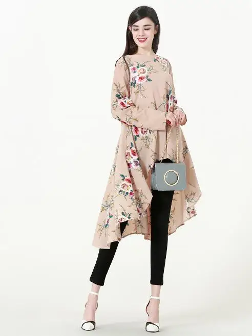 Мусульманское платье рубашка Ласточкин хвост халат Jubah большие размеры блузка