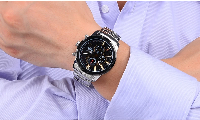 Хэллоуин часы хронограф 2016 Новинка кварцевые наручные Спорт кожаный ремешок