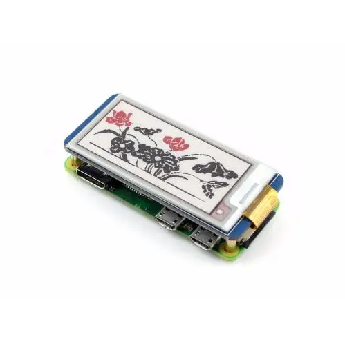 Набор для базовой разработки Raspberry Pi Zero W, включающий Micro SD карту, адаптер питания, 2,13-дюймовую электронную бумагу HAT и компоненты.