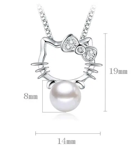 Милые Мультяшные ювелирные изделия Hello Kitty из стерлингового серебра 925 пробы