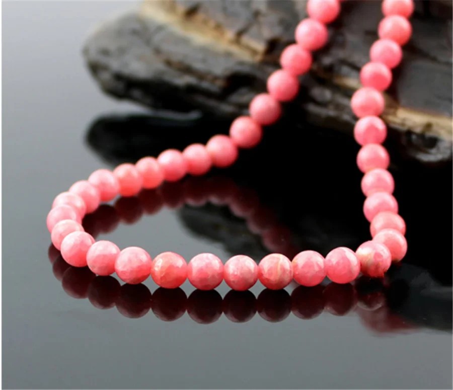 6mm Genuine Red Natural Rhodochrosite Gemstone Necklaces Women Female Stone Long Chain Necklace | Украшения и аксессуары