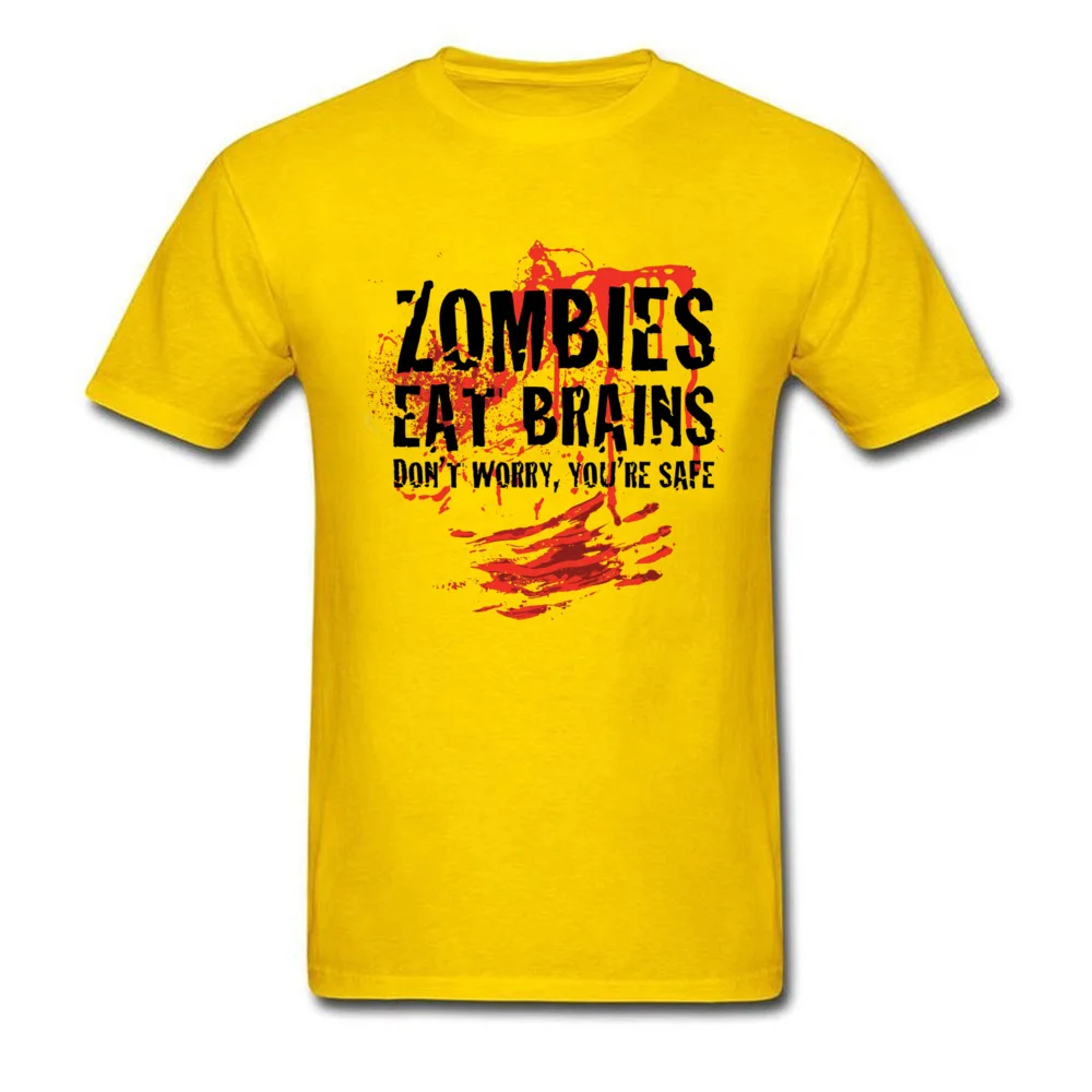 Дешевые футболки мужские зомби едят мозги мясо Футболка 100% хлопок хорошее
