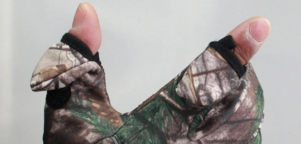 Wifreo Camoflage рыболовные перчатки, охотничьи перчатки, противоскользящие, с 2 пальцами, для кемпинга и езды на велосипеде, перчатки на пол пальца для зимы, теплые