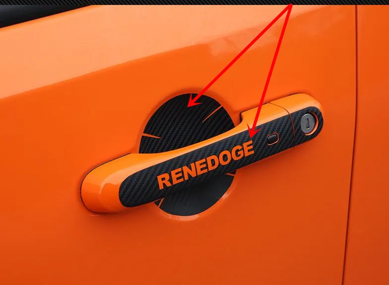 

Бесплатная доставка, 1 комплект для 2015 2016 2017 JEEP Renegade, автомобильные аксессуары из углеродного волокна, автомобильные наклейки, наклейки с ру...