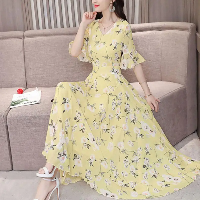 Yfashion Новое шифоновое летнее платье для женщин 2019 модное женское с цветочным
