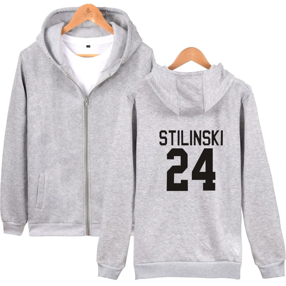 Stilinski 24 Подростковая модная хип хоп толстовка с капюшоном на молнии для мужчин и