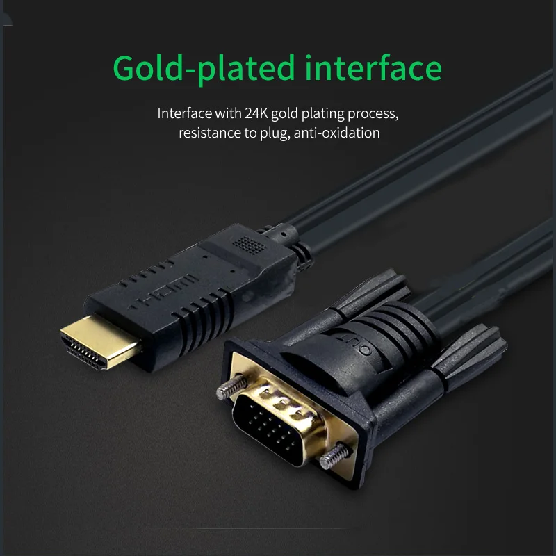 1080 HD High Resolution HDMI Male to VGA Converter Cable with Audio output Adapter for PC Laptop HDTV Projecto 6FT 9FT | Электроника