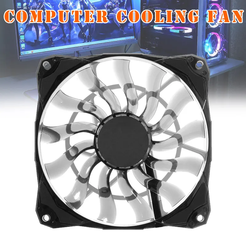 Cooling Fan Slim 15mm Thickness  Quiet Computer Cooling Fans 53.6CFM 120mm PWM Silent Fan for Home Office PC Accessories GDeals