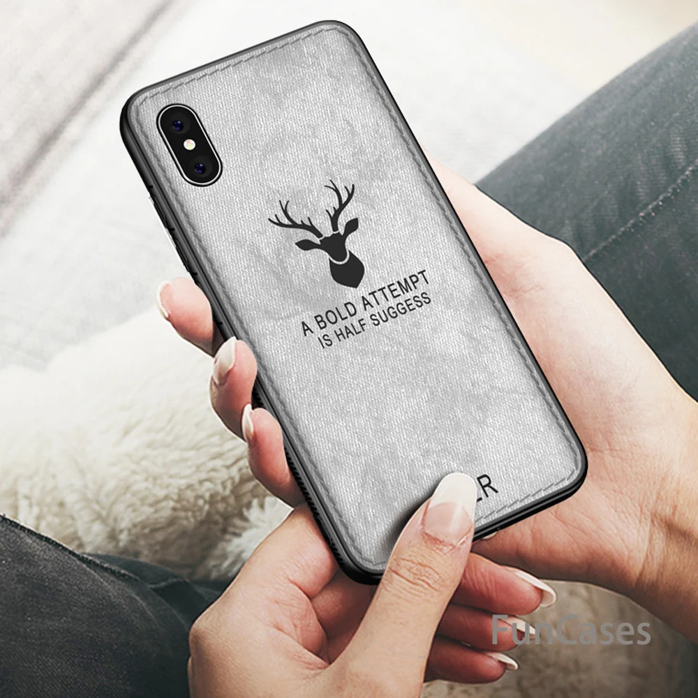 Для iPhone XS Max чехол одежда в стиле ретро кожа олень шаблон для XR 6 7 8 Plus X ткань мягкий