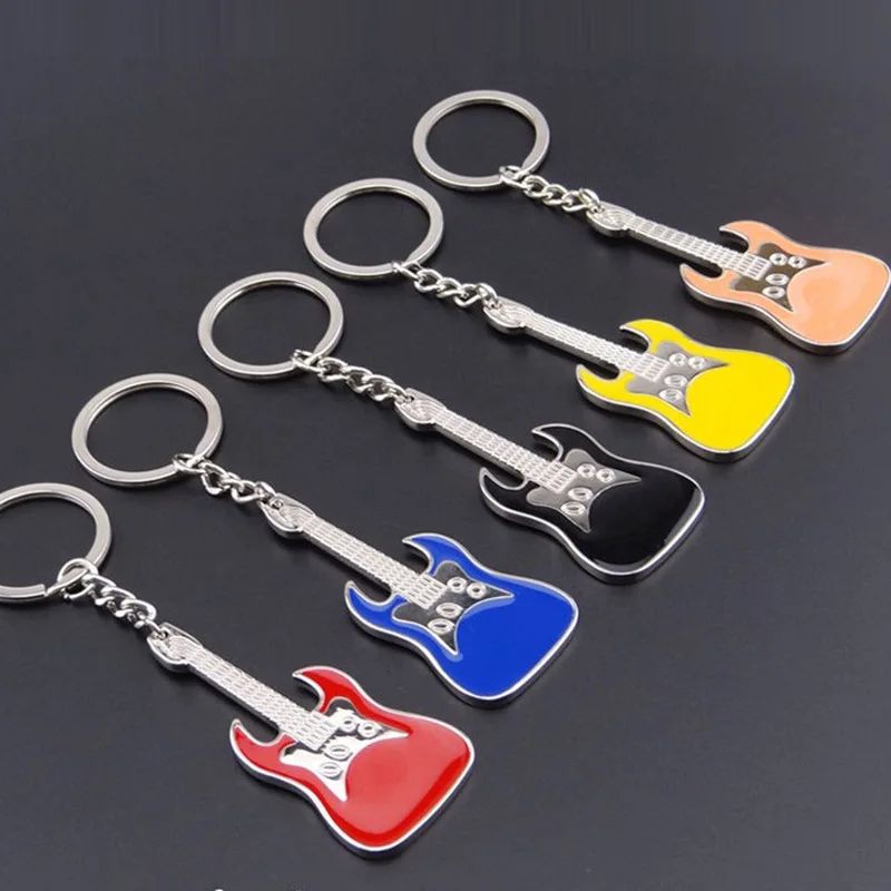 

20pcs/lot Creative Guitar key chain keychain for keys ring holder souvenirs buckle trinket keyring gift bag charm accessories