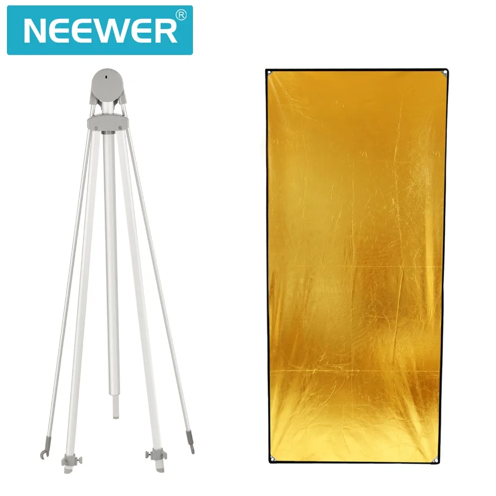 Neewer фотостудия Золотой/Серебряный плоский панельный отражатель 35x71 дюйма/89x180 см
