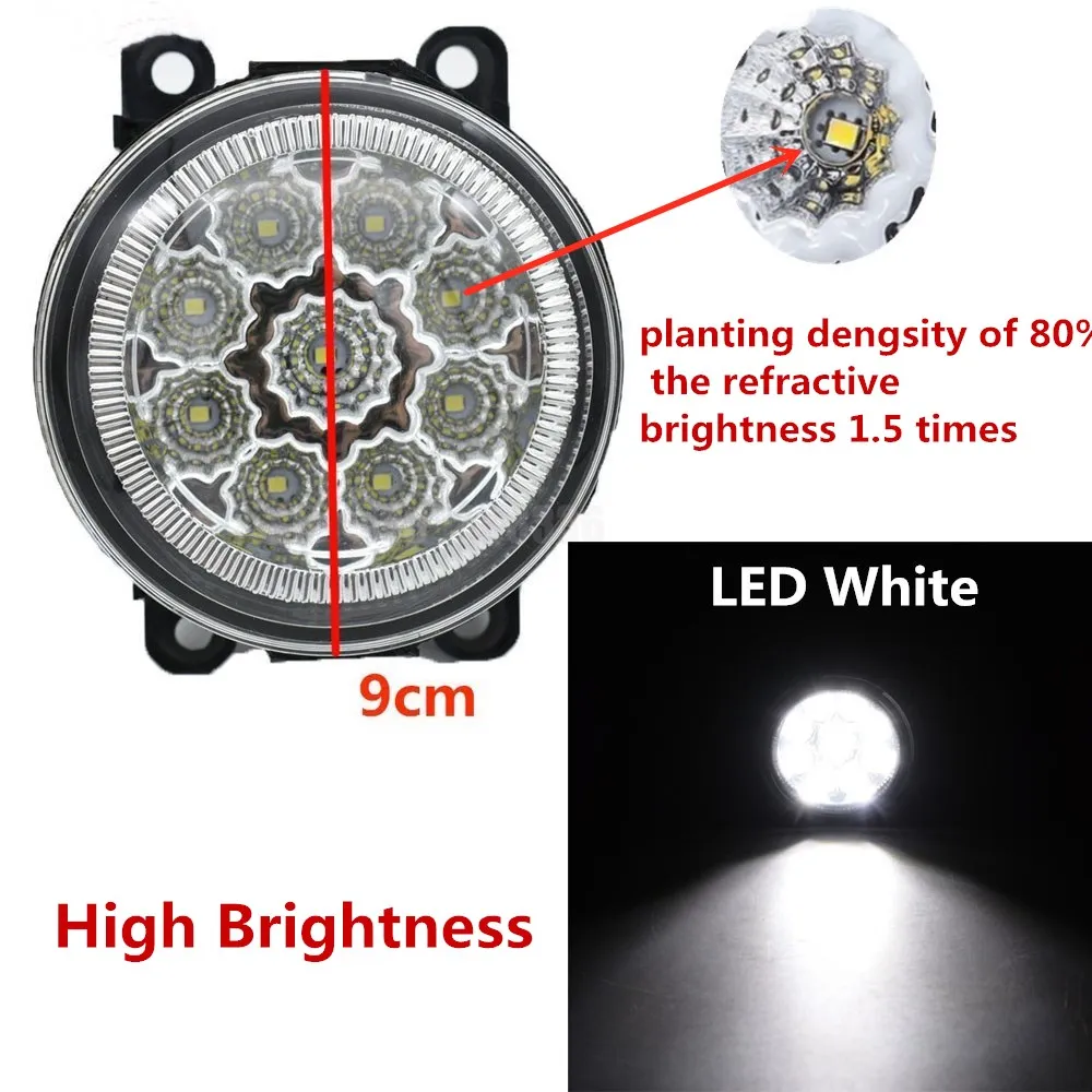 2PCS Super Bright 12V Car styling 90mm LED Fog Light white yellow H11 Lamp For FIAT 500 500L 2012 2013 2014 2015 | Автомобили и