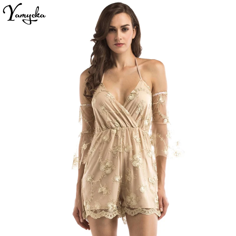 

Summer Sexy Strapless Women Jumpsuit Romper Short Playsuits Lace Up Backless Beach Night club Party Bodysuit Overalls 2020 New