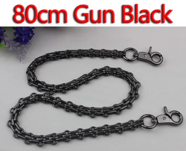 80cm Gun Black Сделай Сам золото, серебро, черный пистолет, винтажная бронзовая 12 мм металлическая сменная цепь, ремешки для сумок, сумок, кошельков - Цвет: 80cm Gun Black