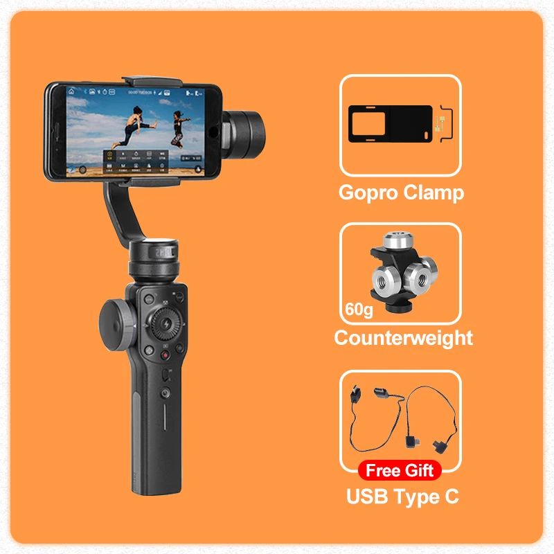 w clip counterweight ZHIYUN Smooth 4 3 оси смартфон ручной карданный стабилизатор steadicam для iphone 6 X Экшн-камера huawei P20 Pro Gopro4 SJCAM - Цвет: w clip counterweight