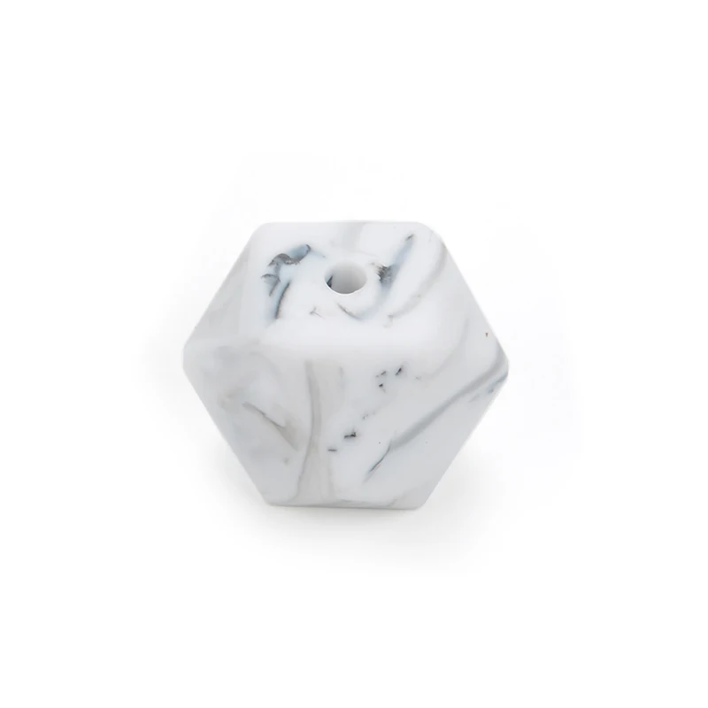marble 50 шт./лот 14 мм шестигранные мини-бусины меньшего размера прорезиненное Силиконовое ожерелье для прорезывания зубов, прорезывания зубов, Детские Прорезыватели BPA безопасные шарики - Цвет: marble