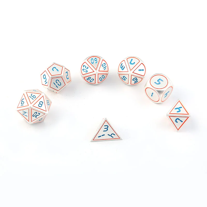 Rpg Metalen Dobbelstenen Dnd многогранные наборы Подземелья и Драконы Tafel игры Dados Digitale zinklegging 7