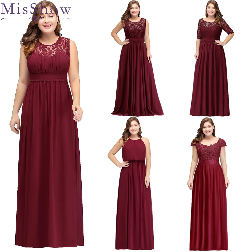 Кружевное платье подружки невесты больших размеров длинное шифоновое 6 видов
