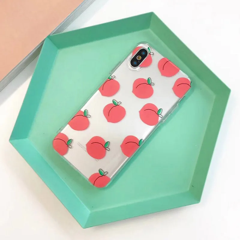 Чехол для телефона Boucho Lovely Fruit Peach iphone X чехлы 6 6S 7 8 Plus Ультратонкий Мягкий ТПУ