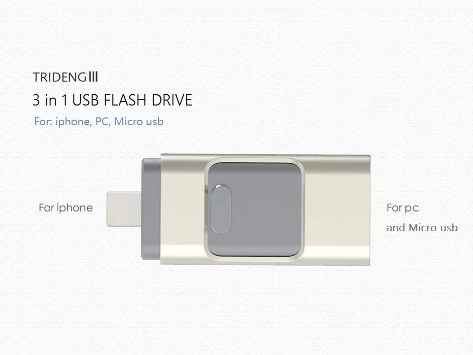 Usb flash drive 64 ГБ телефон otg для iphone 7 6 6s 8 ГБ 16 ГБ 32 ГБ Молнии Металла Pen Drive U Диск для iOS10 memory stick 128 ГБ