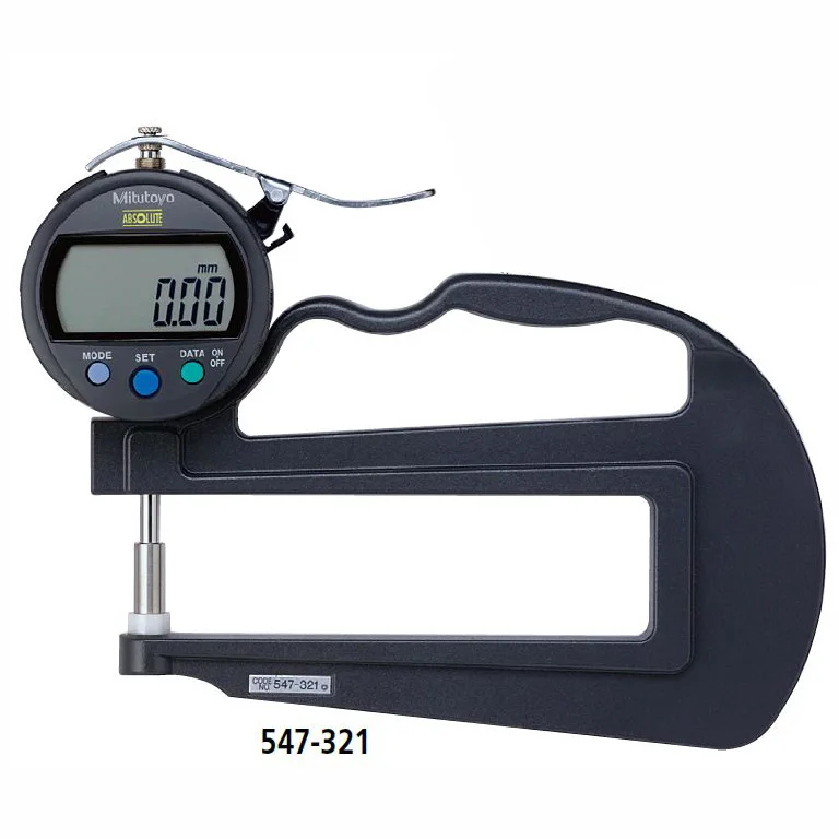 

Mitutoyo 547-321 Measuring Range 0-10mm Resolution 0.01mm ABS Digimatic Indicator Digital Thickness Gauge