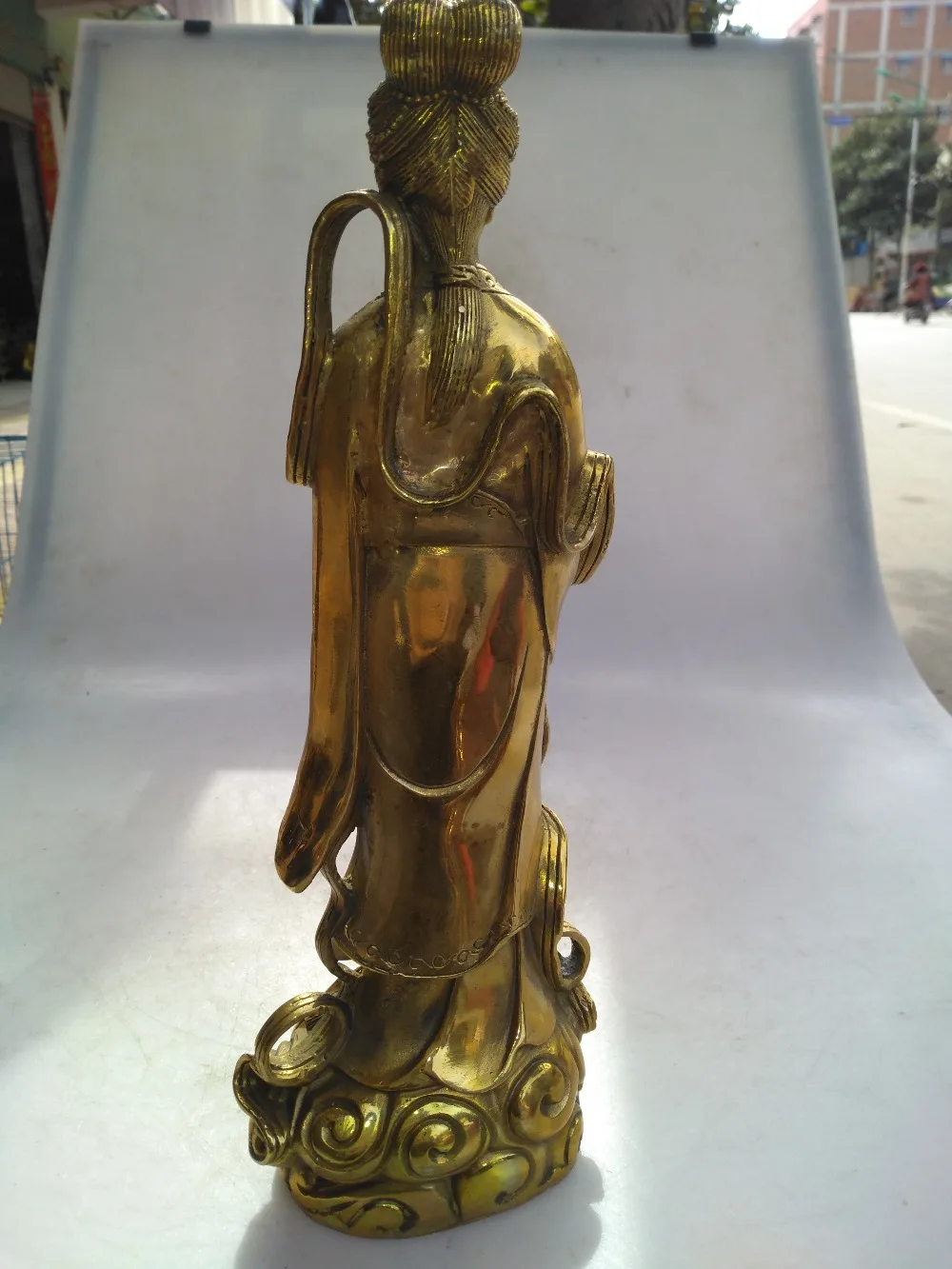 Chinese hand carved brass nine day mysterious female sculpture art collection | Дом и сад
