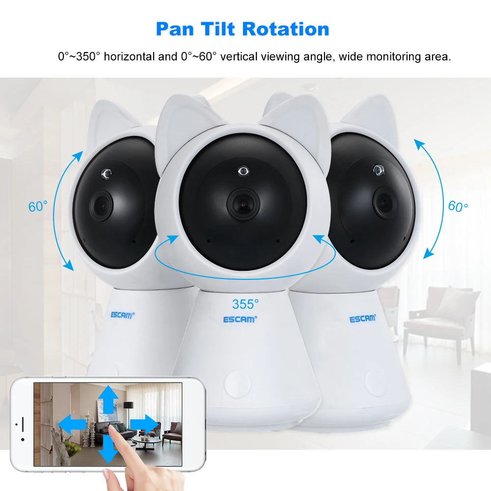 ESCAM 1080P IP облачная камера ИК лампы CCTV охранная сеть PTZ P2P ночное видение