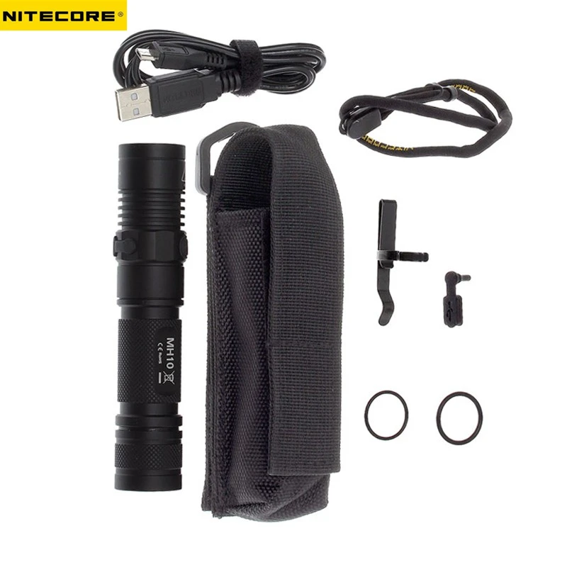 USB Перезаряжаемый фонарик NITECORE MH10 7 режимов Макс. 1000 lume дальность луча 232 м уличный фонарик+ 18650 2600 мАч батарея