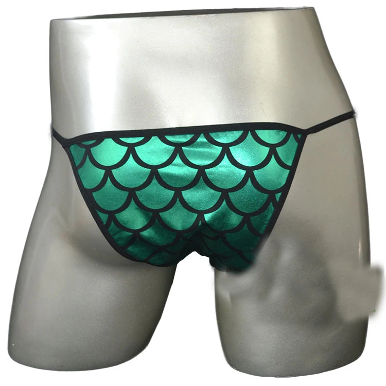 2018 hot Men's sexy underwear fish scales low waist briefs men's seamless bikini pants jockstrap gay |