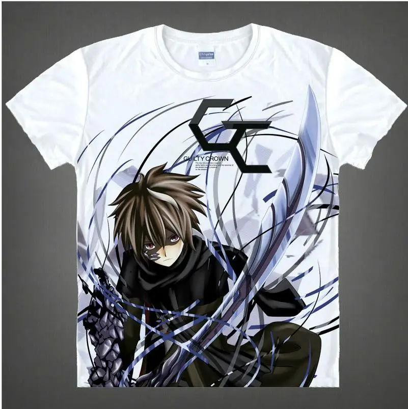 Новые мужские уникальные Аниме футболки с 3d принтом Guilty Crown Shu Ouma Inori Super Power