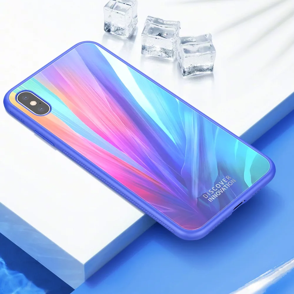 Закаленный клетчатый чехол для Apple Iphone X XS XR Max Nillkin с зеркальным эффектом задняя