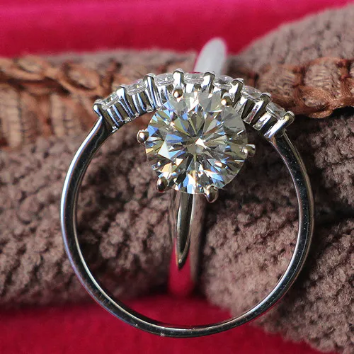 14K белые золотые свадебные наборы 2.7Ct женские обручальные кольца для женщин