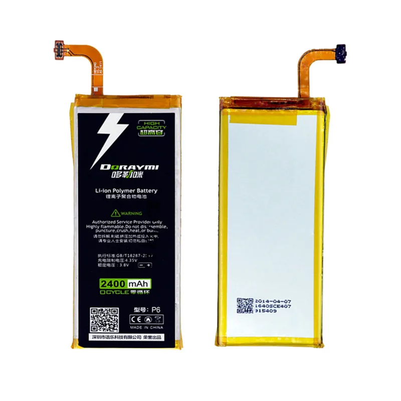 Сменный аккумулятор DORAYMI HB3742A0EBC 2400 мАч для Huawei Ascend P6 P6-U06 p6-c00 p6-T00/ G6 G620 G621 G620s G630 Bateria |