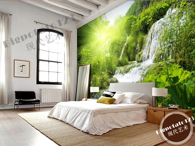 The custom 3D murals forest streams under the sun living room sofa TV wall bedroom paper Обустройство дома