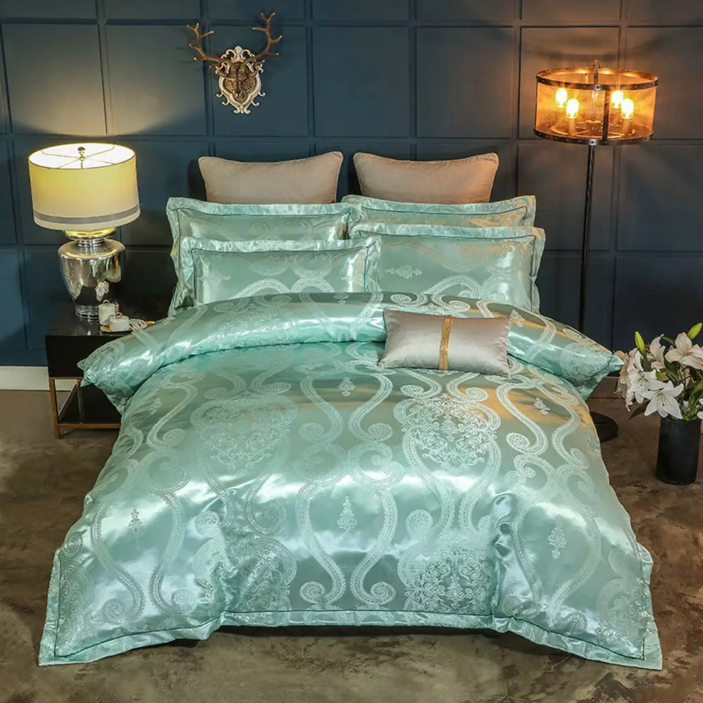 Papa& Mima жаккард постельное белье queen King size Постельный набор простыня наволочка пододеяльник набор шелк и хлопок ткань Прямая поставка - Цвет: 20185523