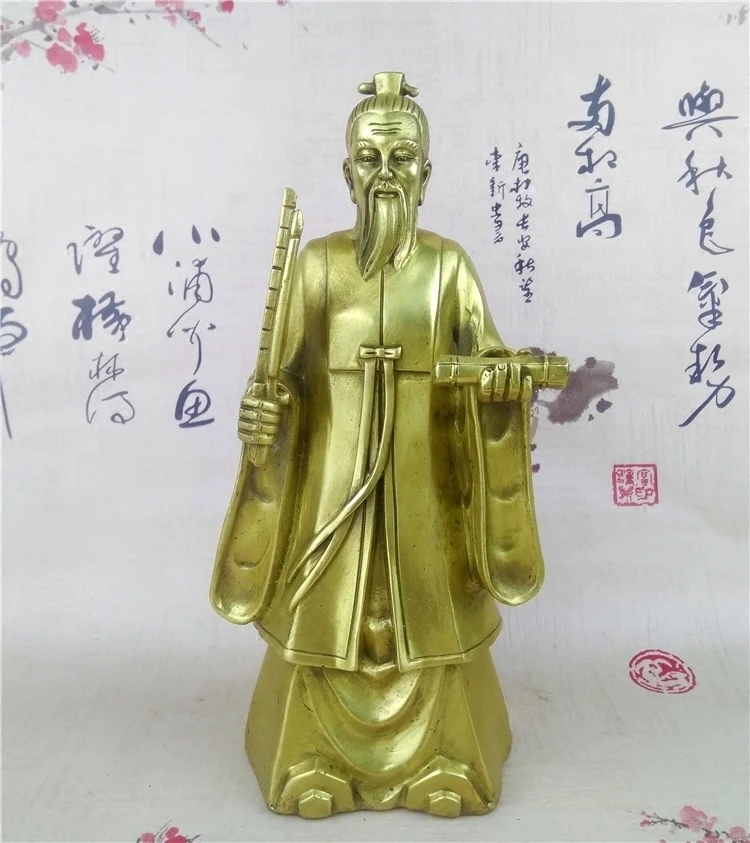SHUN brass copper Ginger teeth God statue Decoration Jiang Taigong station seal List take Hit the whip Home Adornment | Дом и сад