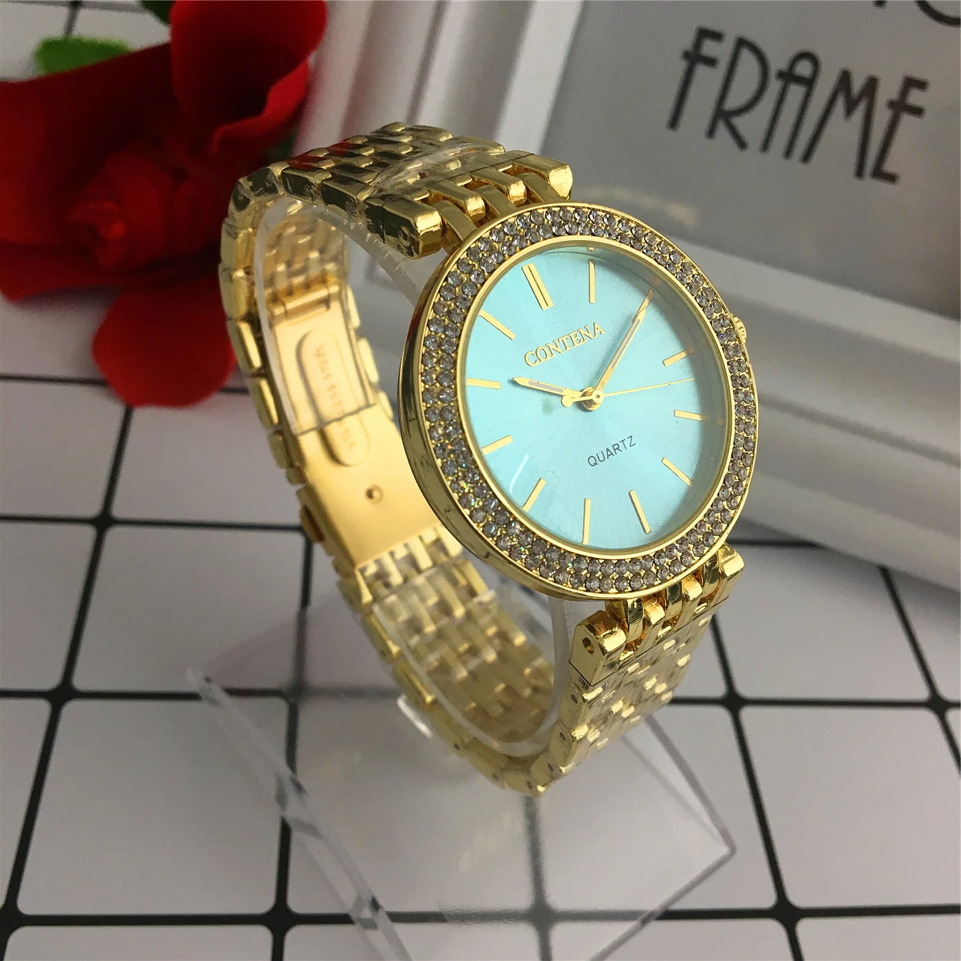 Новое поступление женские платье часы кварцевые Роскошные модные брендовые